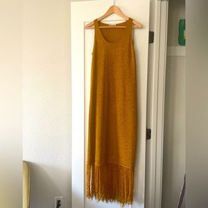 ZARA Yellow knit long dress size 4